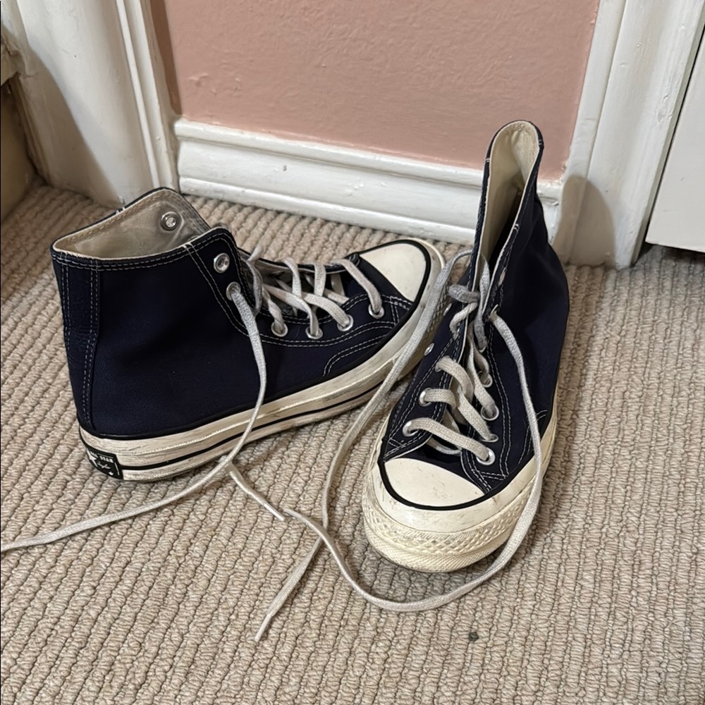 Stylish Converse Navy High-Top Sneakers - Picture 2 of 9